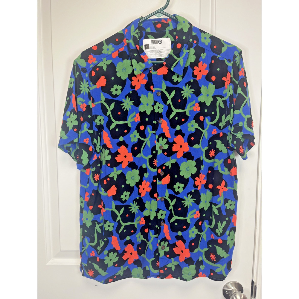 Latino Heritage Month Target Rayon Button Up Short Sleeve Size L